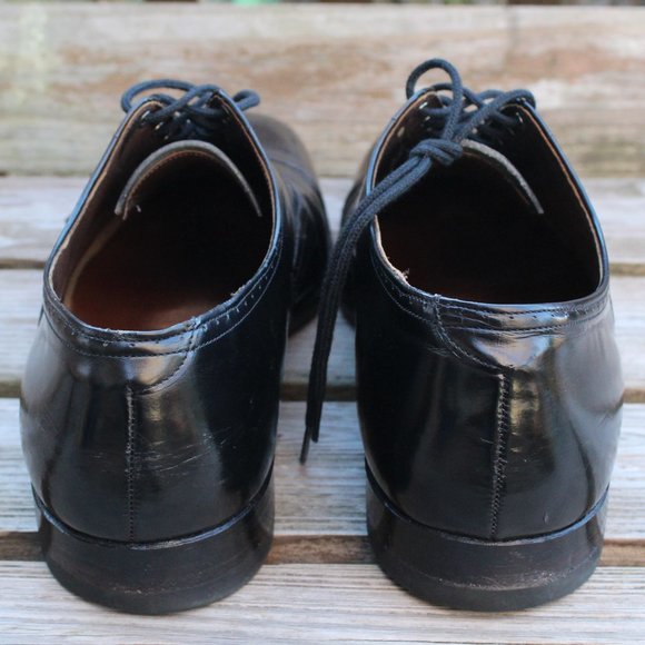 Vtg Dack’s Black Polished Medallion Cap Toe Oxford, Men's Size 13 D, EUC - Picture 6 of 12